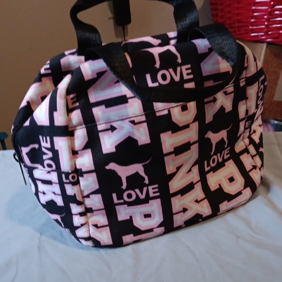 Victoria's Secret Pink and Black Love Bag - Picture 1 of 3